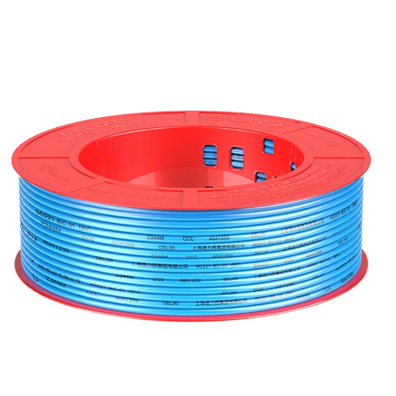 正泰电线国标单股铜线硬线BV2.5平方电工电线 单芯硬线 BV-2.5蓝色 100米/卷