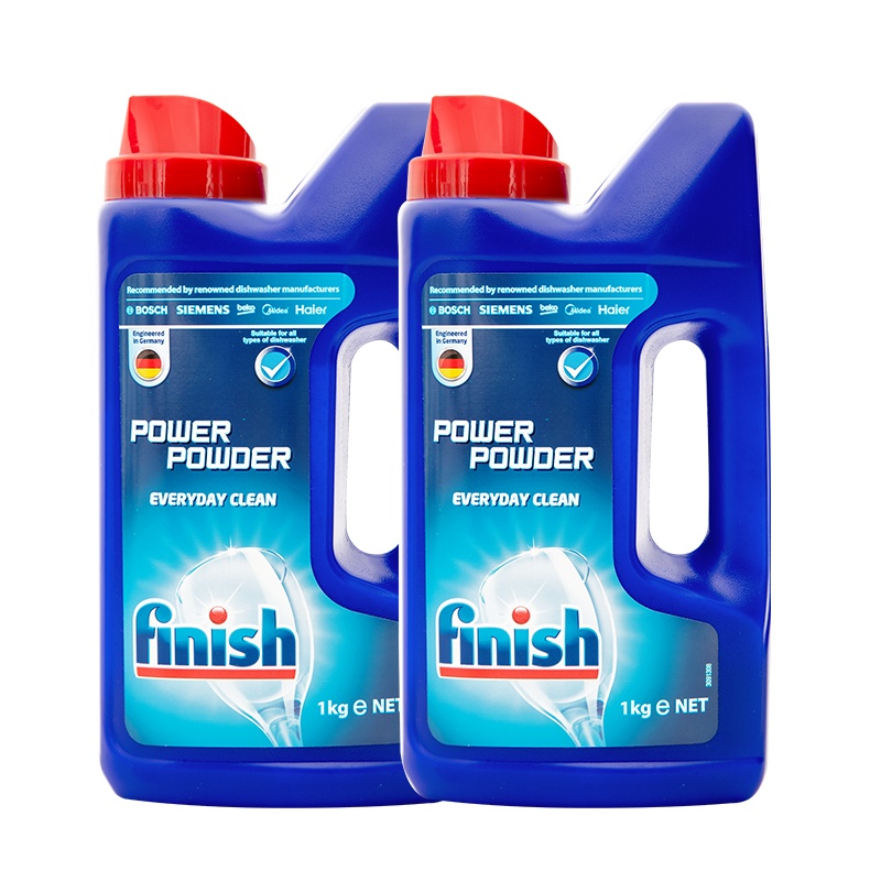 finish亮碟洗碗粉洗碗机专用洗涤剂1kg*2瓶非洗碗盐洗碗块漂洗剂亮碟剂美的西门子美的强效清洁用量可控