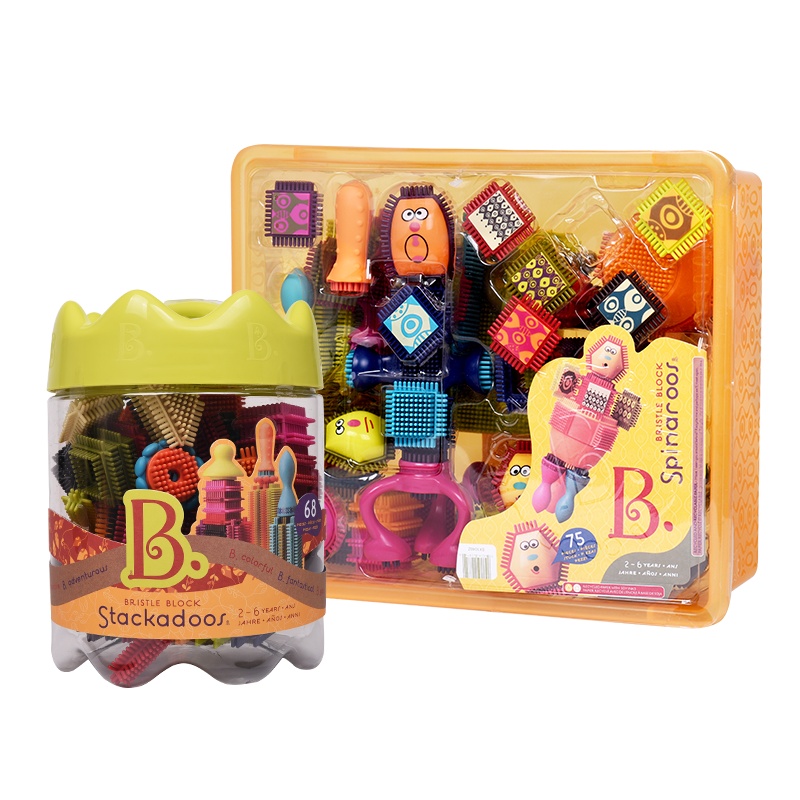 B.Toys鬃毛积木玩具可拼接创意组合自由DIY 搭建套装68粒