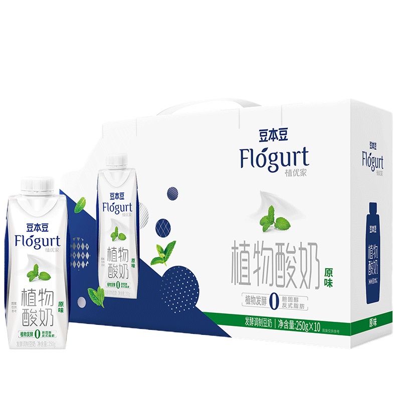 豆本豆植优家梦幻盖植物酸奶原味酸奶250g*10包