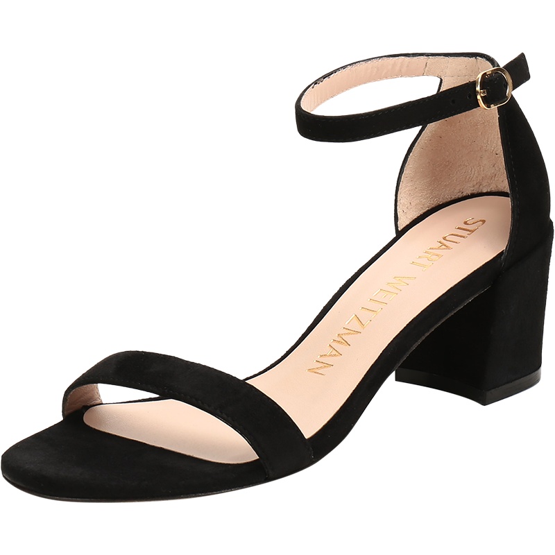 STUART WEITZMAN 斯图尔特·韦茨曼 女士 绒面皮革一字带凉鞋高跟鞋 SIMPLE
