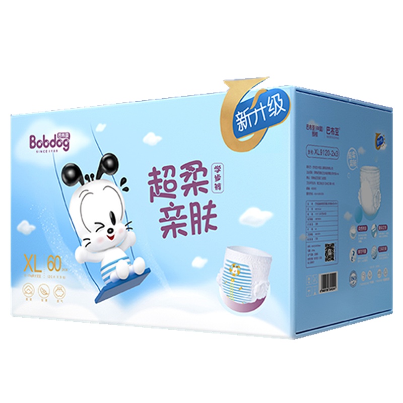 巴布豆BOBDOG超柔亲肤婴儿拉拉裤XXL