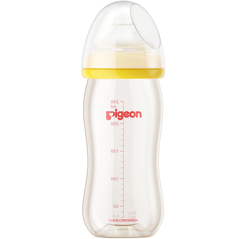 【贝亲官方旗舰店】贝亲宽口径PPSU奶瓶婴儿塑料奶瓶宝宝防摔耐摔奶瓶自带L号奶嘴适合6个月以上宝宝240ml黄色AA94
