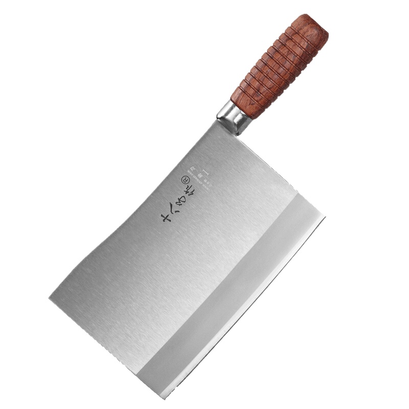 十八子作菜刀家用薄片刀 三合钢厨师专用刀 酒店厨房食店专业中式厨刀木柄 F216-1名典系列1#九江弯刀