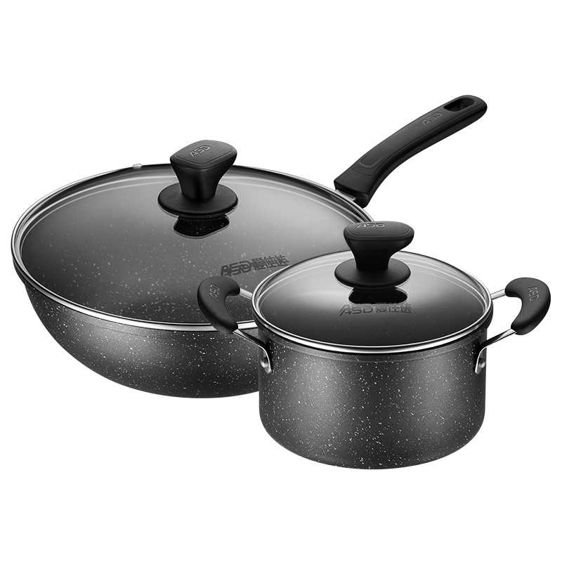 爱仕达(ASD) 套装锅 PL02A1WG 晶石磁通新不粘两件套