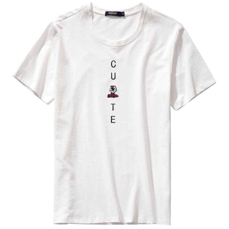 千纸鹤2019年夏季新款T恤男士 休闲修身针织打底圆领短袖衫20117