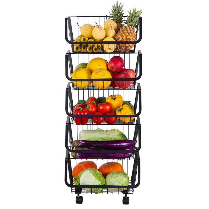 欧润哲 置物架 多层架厨房 蔬菜储物架落地五层收纳层架