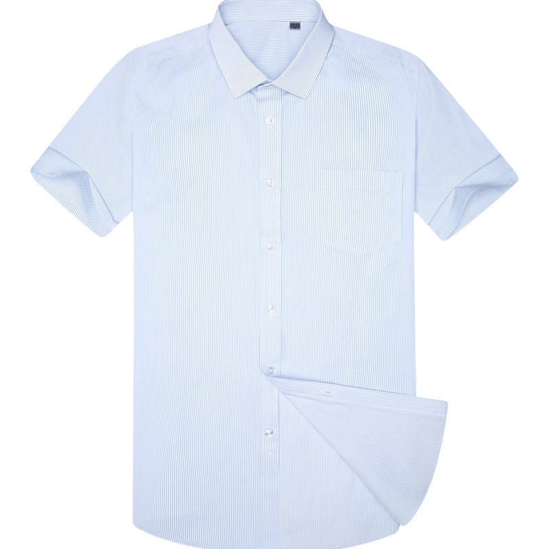 HODO红豆男装 男士衬衫 夏季商务休闲提花免烫小方领男士短袖衬衫男