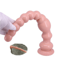 5cm超长吸盘拉珠后庭超大粗sm肛塞女用男用gay扩肛菊花情趣用品 吉祥小炮 吸盘型肛塞小号肉色送油后庭拉珠