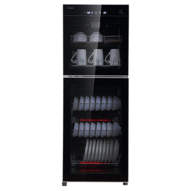 艾美特消毒柜立式150升大容量家用消毒碗柜 高温红外线巴氏消毒家庭厨房双开门商业饭店二星级立式消毒柜ZTD150B-A6