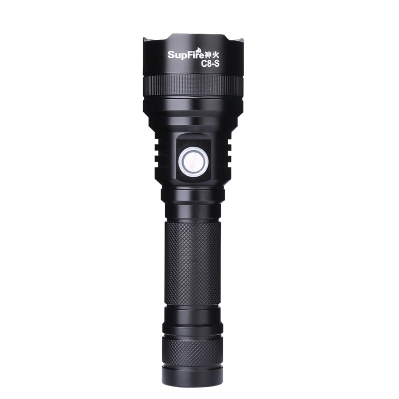SupFire神火c8-s强光手电筒中间开关USB直充10瓦大功率防水户外灯