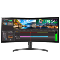 LG 34WL85C曲面21:9超宽带鱼屏34英寸sRGB99%电脑HDR10显示器IPS屏可升降支架内置音响