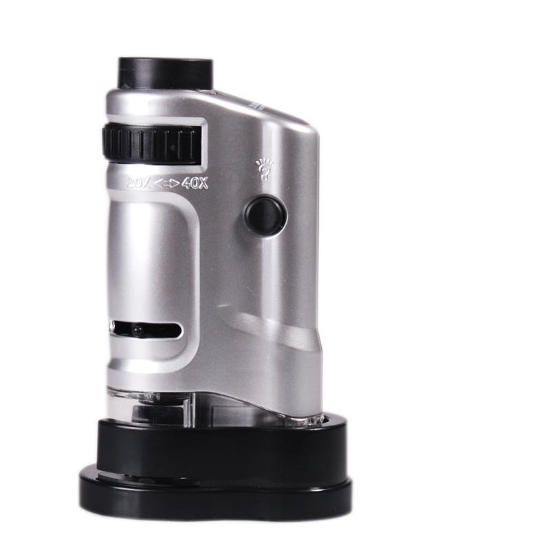 育空UKON便携双倍LED光学显微镜高倍放大镜XWJ20X40X高清高倍儿童科普放大镜(凸透镜)