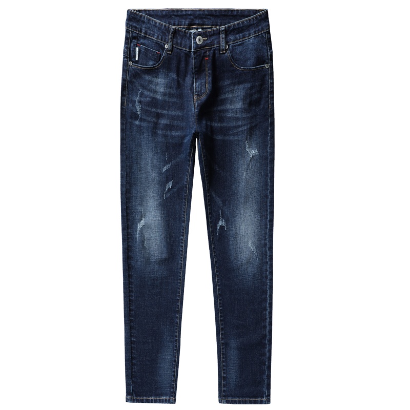 绅士空间2021春季弹力牛仔裤男装韩版小脚长裤大码男士牛仔裤修身直筒裤男MJ.3150