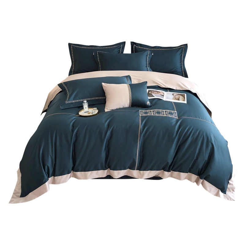 凯诗风尚(CHARSON)四件套 苏宁自营 100支长绒棉轻奢简约刺绣纯棉单人学生宿舍1.5m被套全棉床单2米床上用品