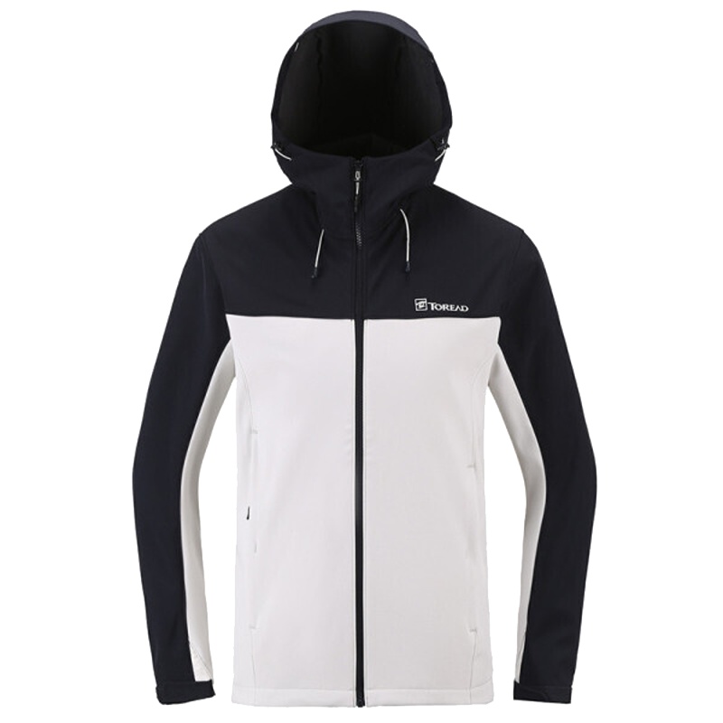 探路者（TOREAD）户外男女保暖弹力防风连帽越野软壳外套HAEF91033/HAEF92036