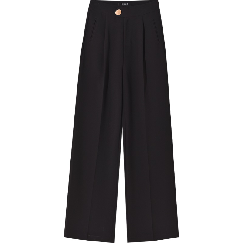 娅丽达女裤2019秋季新款阔腿裤女高腰垂感宽松韩版时尚休闲裤I3515