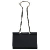 得力8561-1#黑色长尾票夹51mm(筒装)(黑)(12只/筒) GD