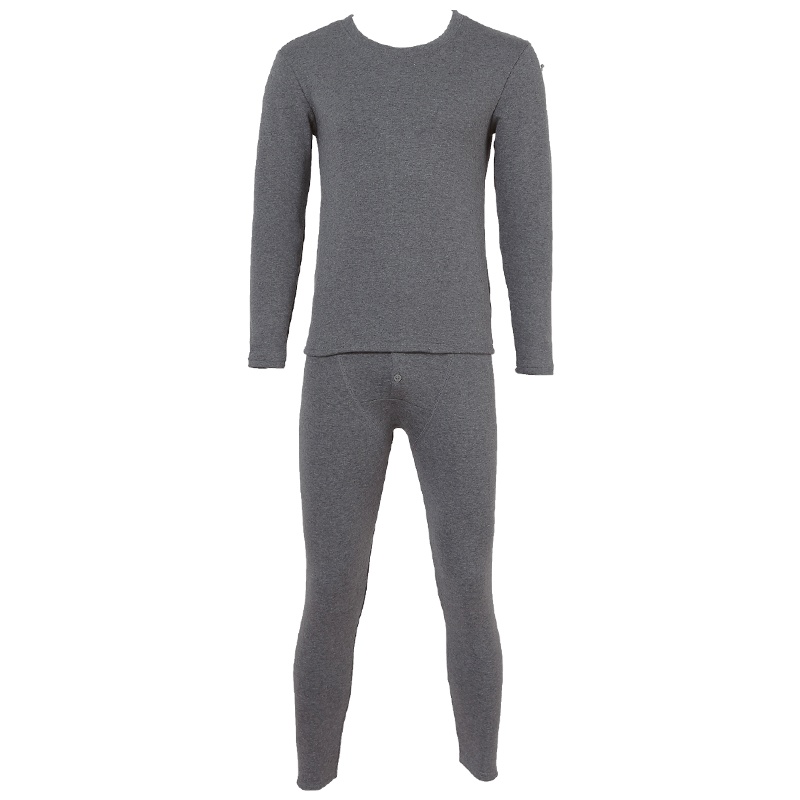 都市丽人舒适圆领绒里中厚男士保暖套装4W7208