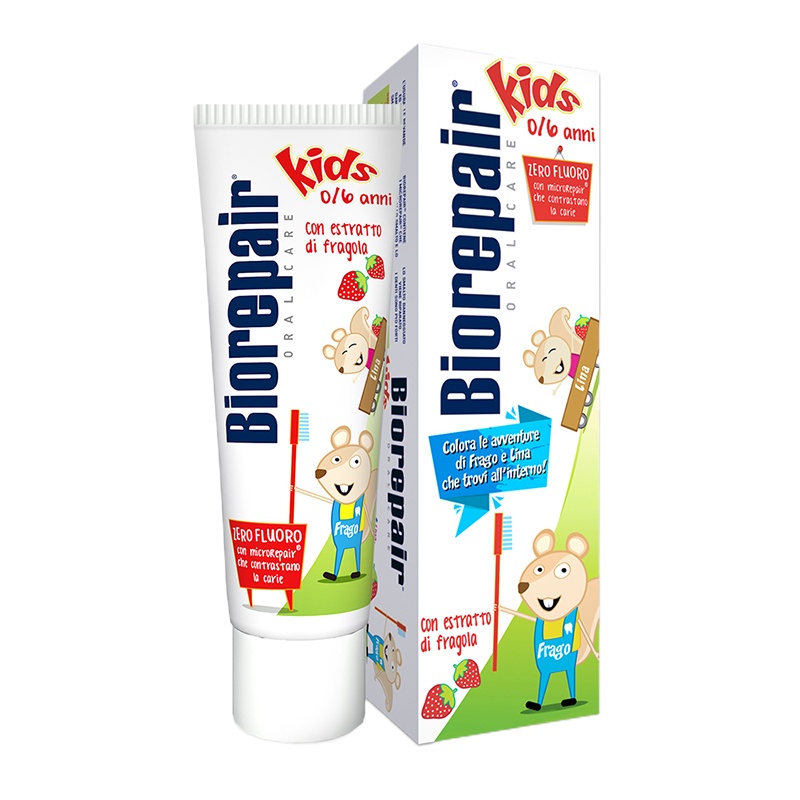 贝利达幼儿护齿牙膏(草莓味)50ml无氟防蛀1-2-3-6岁水果味意大利进口