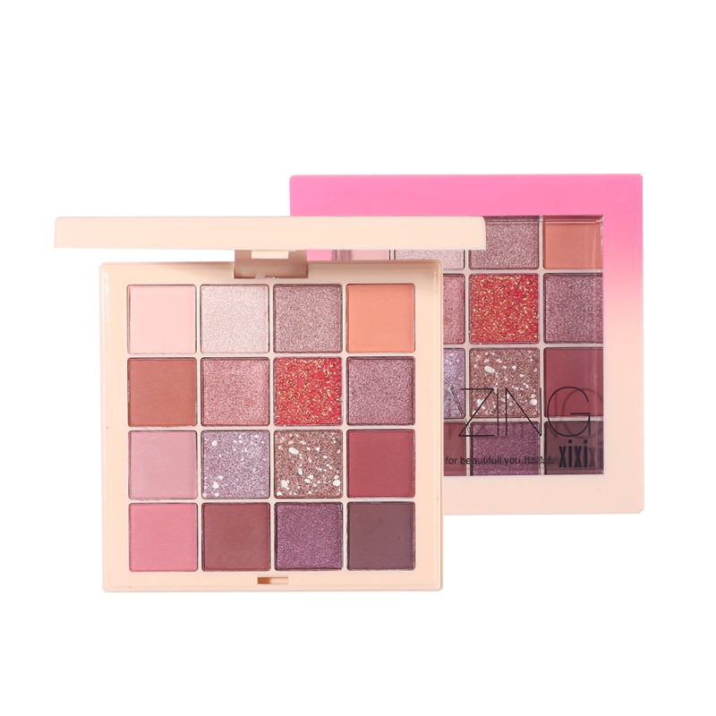XIXI高颜值眼影盘16色大地色厌世妆不晕妆珠光哑光眼影 03#艳丽彩虹盘