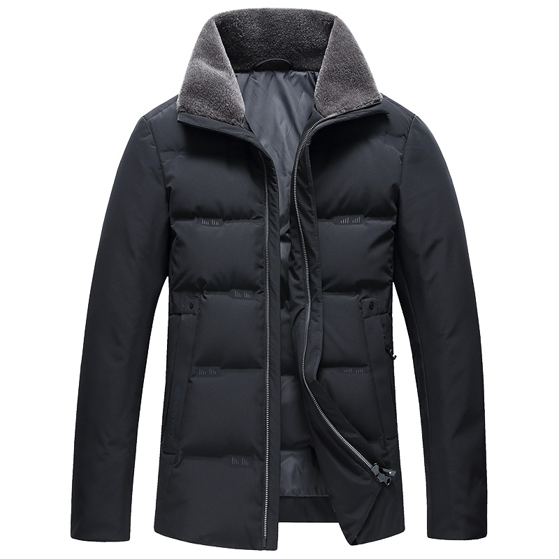 鸭鸭/YAYA 新款男士羽绒服翻领短款中青年宽松保暖毛领休闲外套