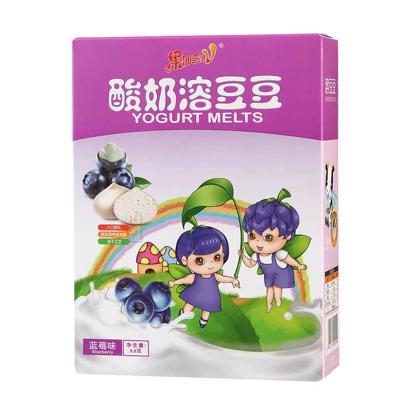 果仙多维V 酸奶溶豆豆入口即化水果豆盒装蓝莓味 8.8克