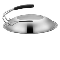 不锈钢锅盖玻璃钢化透明家用炒菜锅盖子圆形30cm32cm 31cm(可立式把手)4MM加厚款