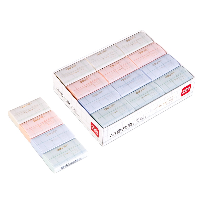 得力(deli)36块方寸格系列4B美术橡皮擦 学生考试橡皮71095