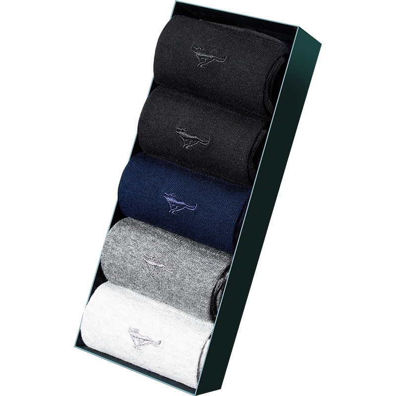 七匹狼 | 【纯棉】5双装商务男袜春夏季男式运动中筒纯棉男士袜子男