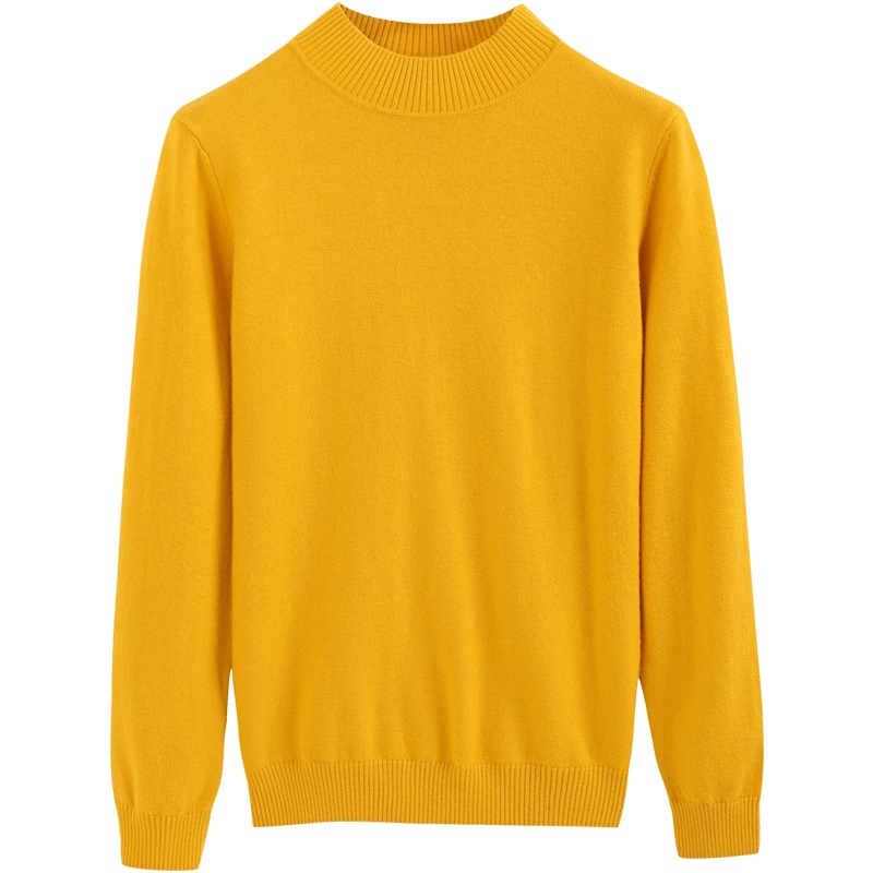 恒源祥羊毛衫女半高领新款秋冬纯羊毛套头针织衫毛衣女打底衫