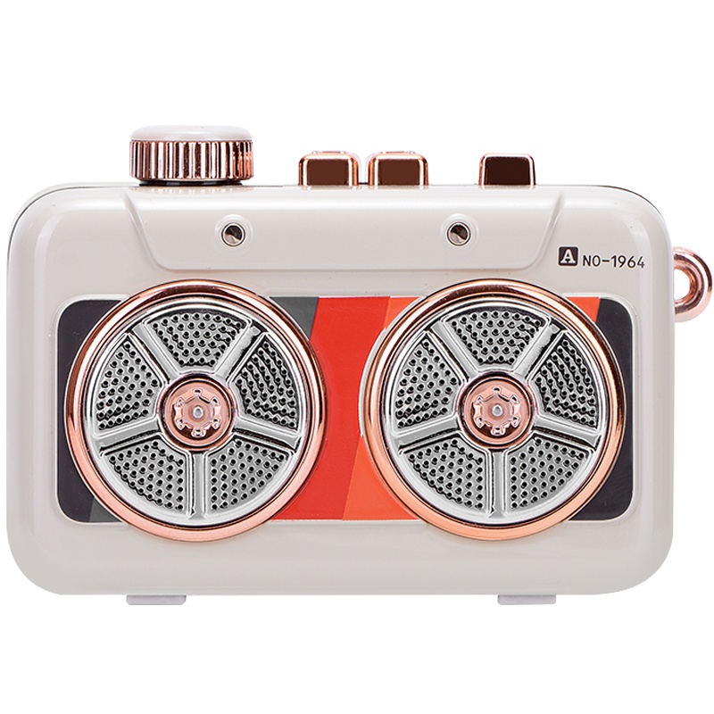 猫王收音机 霹雳唱机 便携式复古蓝牙音箱音响户外迷你小音响抖腿双响炮创意礼品 复古咖