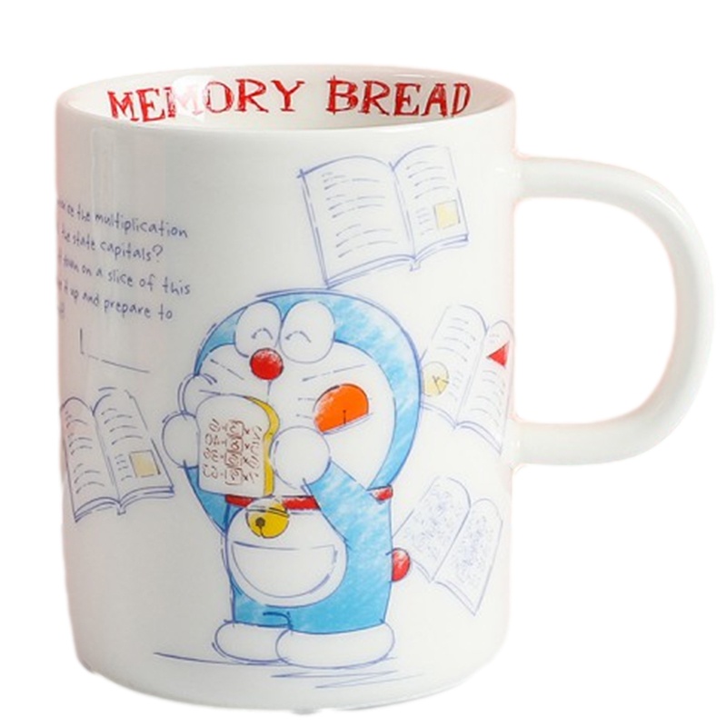 贝瑟斯 哆啦a梦素描画风陶瓷单杯可爱卡通家用马克杯杯子