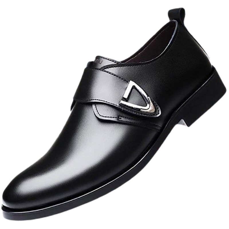 环球秋季新款皮鞋男款高档真皮软皮商务休闲工作鞋正装透气一脚蹬