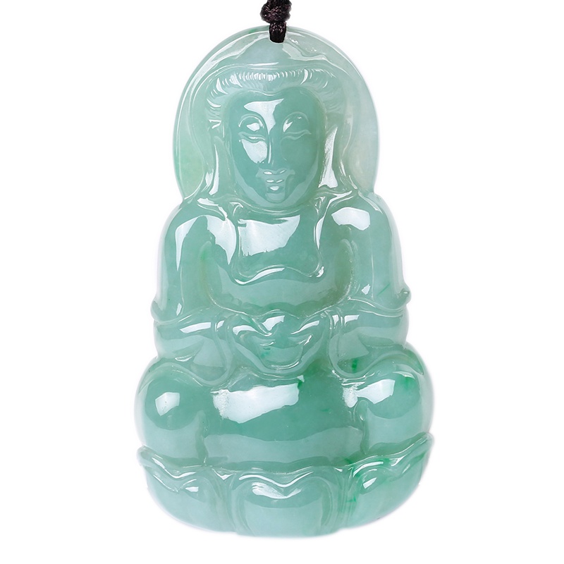 印象眸 翡翠观音吊坠 男款观音玉石坠子 糯种菩萨玉石挂件附送证书