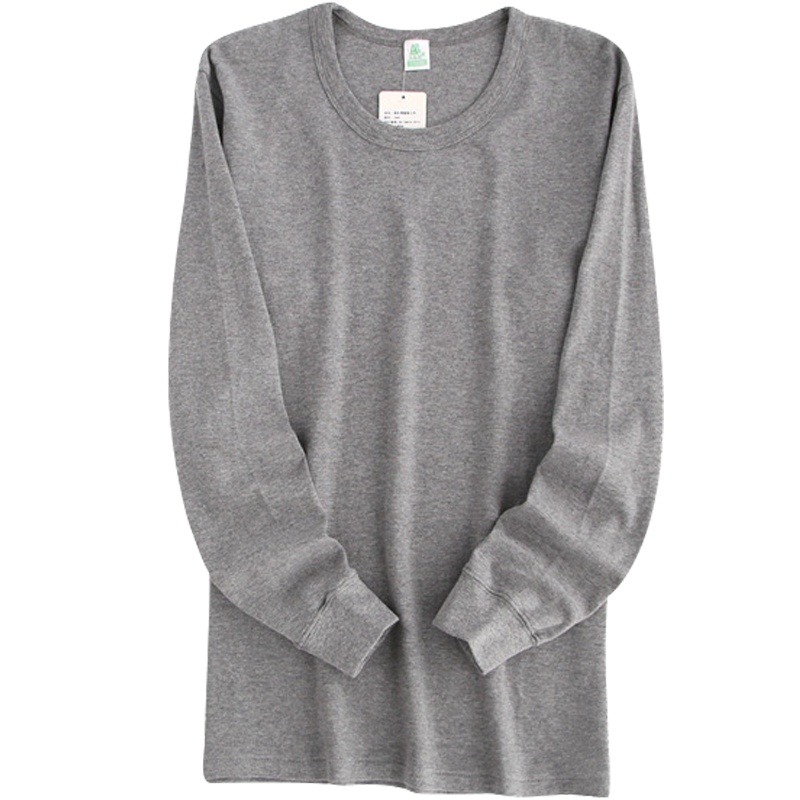 A&Bab内衣男士保暖内衣上衣单件薄款纯棉圆领内穿贴身棉毛衫