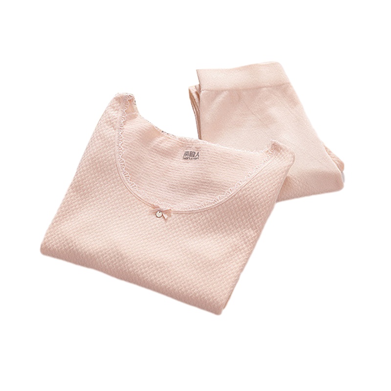 南极人(NanJire）女士秋衣秋裤紧身学生薄款棉毛衫打底保暖内衣套装