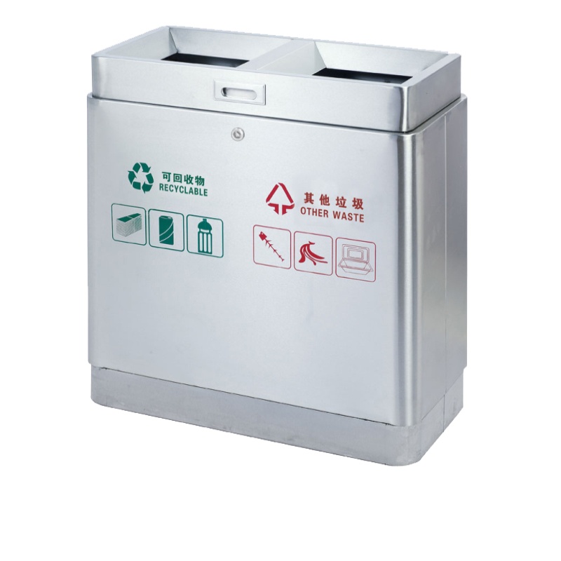 不锈钢户外环保分类垃圾桶带烟缸简约果皮箱小区工厂环卫用 包送货