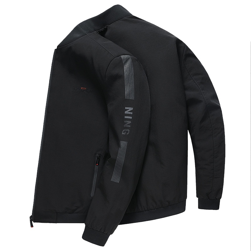 雅鹿男装简约时尚男士夹克衫潮流印花休闲外套2092J02918