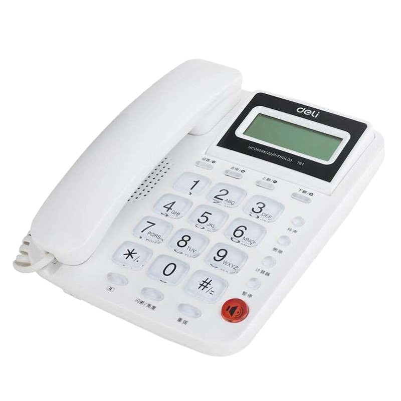 得力781 来电显示电话机 白色yc