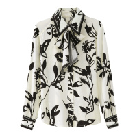 晗亦然2021春装新款印花衬衫时尚洋气欧洲站欧货气质百搭上衣9250