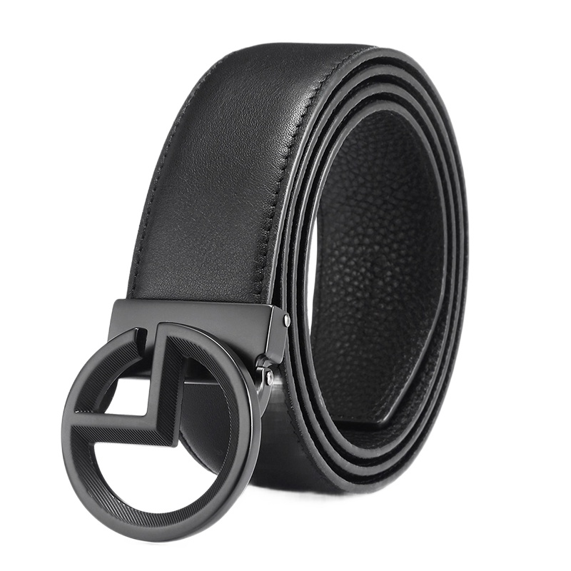 金利来（Goldlion)皮带男头层牛皮板扣平滑扣腰带时尚简约青年裤带