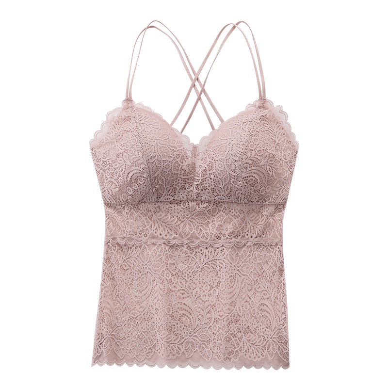 俞兆林性感蕾丝V领无钢圈少女内衣薄款聚拢背心式文胸女