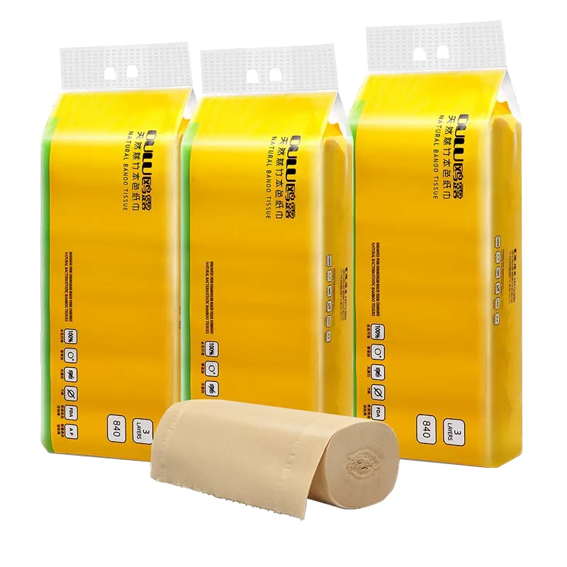 鸥露 本色速溶卷纸三层70g*36卷卫生纸 无芯家用实惠装纸巾