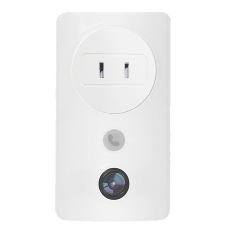 智能插座式摄像头（128G内存）高清夜视语音对话手机远程室内无线wifi家用迷小监控器白色