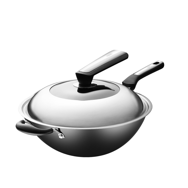 爱仕达（ASD）炒锅32CM 金刚旋风六代钛不粘无油烟炒菜锅炒煎锅 家用不粘锅炒锅 CL32T6Q 燃气电磁炉通用