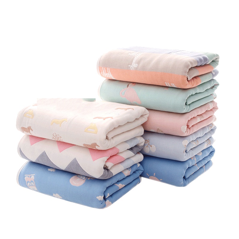 新生婴儿浴巾六层宝宝儿童盖毯抱被洗澡加厚抱被母婴床上用品家居家用可爱卡通小清新被子