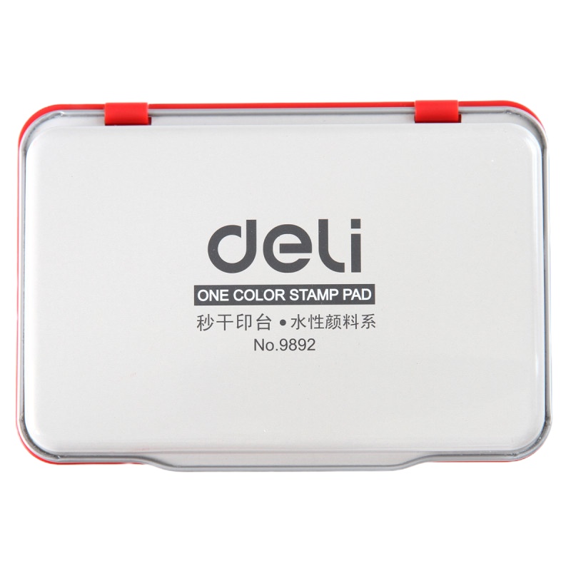 得力秒干单色印台 红色 直径6.5cm