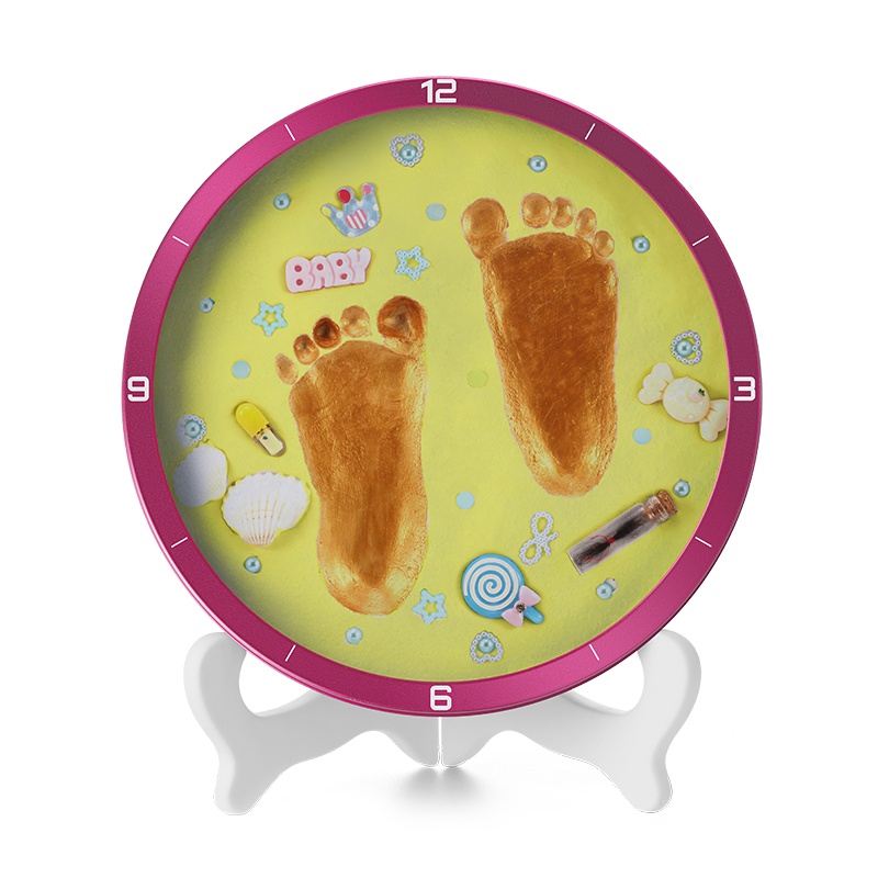 玩趣哆WANQUDUO宝宝手足印泥手脚印手印新生婴儿童胎毛纪念品永久满月百天礼物矿物泥FA-20黄泥