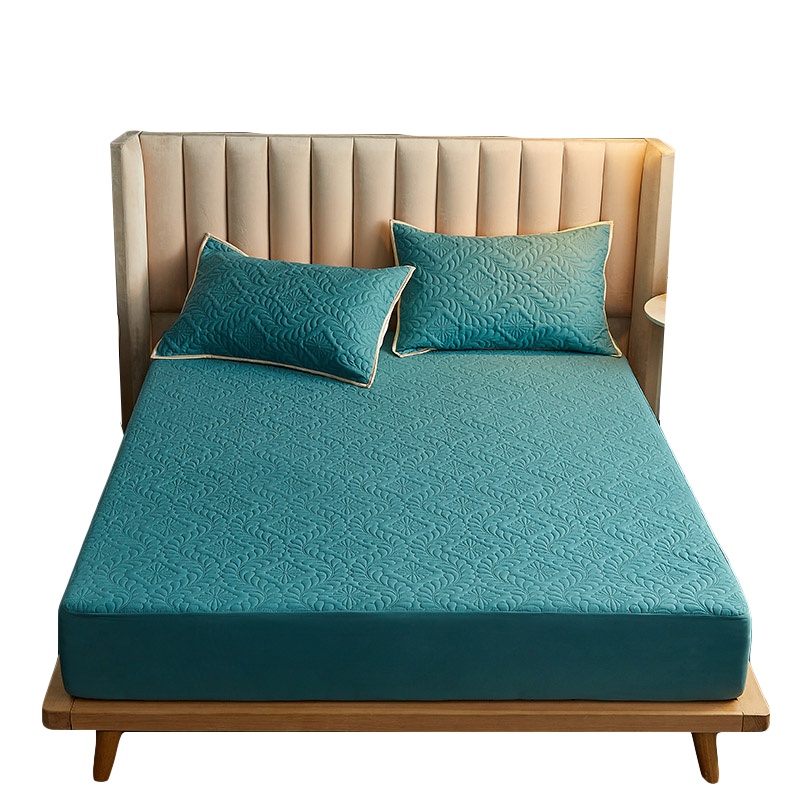 南极人(NanJiren)家纺 新款纯色水洗棉防水隔尿夹棉床笠1.8米床垫保护套学生床护垫